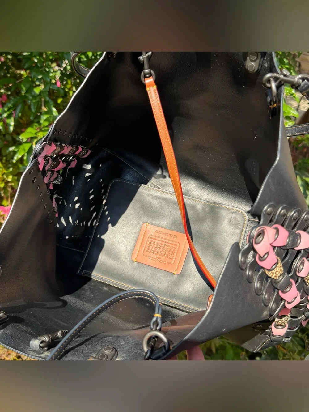 Coach Rogue Tote With Snakeskin Coach Link Detail 86919